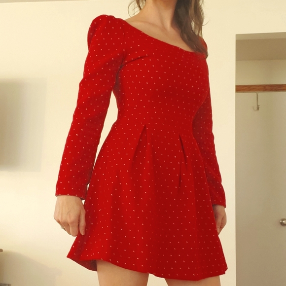 Vintage 60's Red Sweetheart Dress sz S - Picture 6 of 10